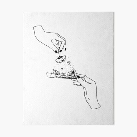 Flower joint lineart Art Board Print