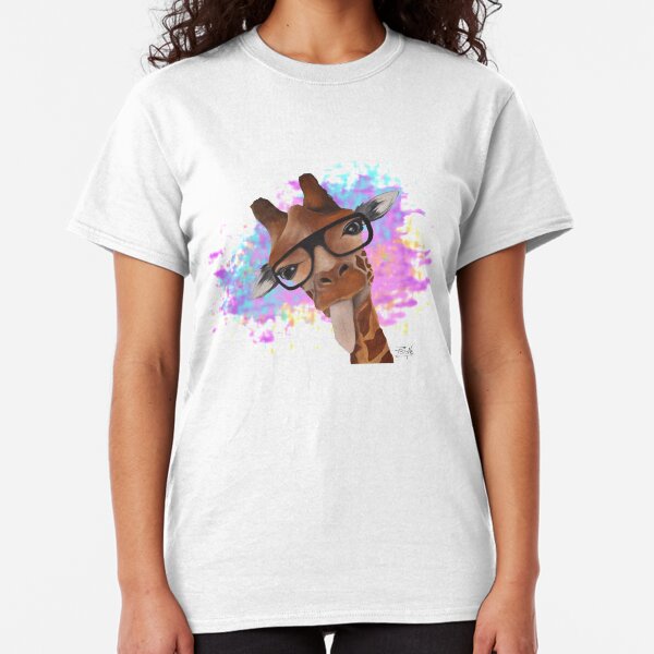 Girafe humour colorée T-shirt classique