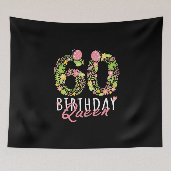 Item preview, 60th Birthday Queen 60th Years Old Woman Floral B-day Theme product designed and sold by Grabitees.