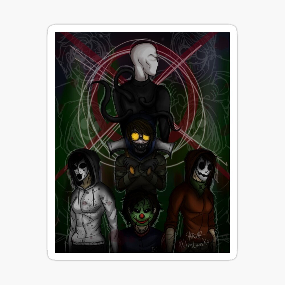 Creepypasta Art Print Set Of 4 Slenderman Jeff Jack Ben By 