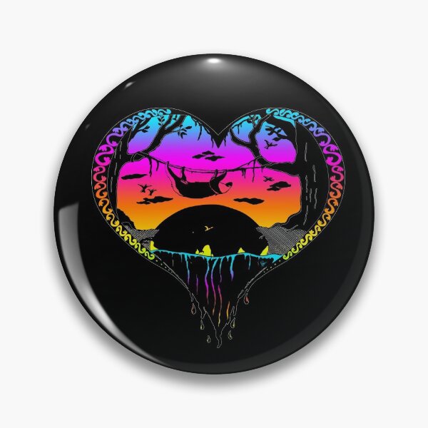 Sloth Rainbow Heart Pin