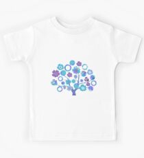 tree of life - blue blossoms Kids Tee