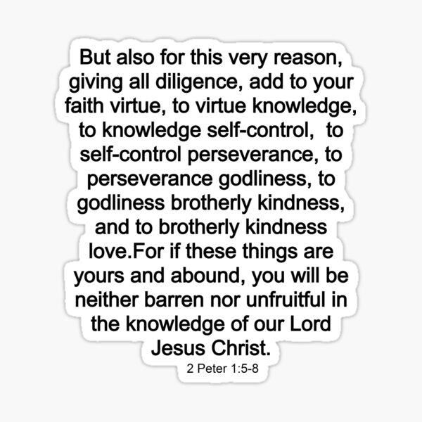  2 Peter 1 5 8 Bible Verse 2 Peter 1 5 8 2 Peter 1 5 8 KJV Sticker 