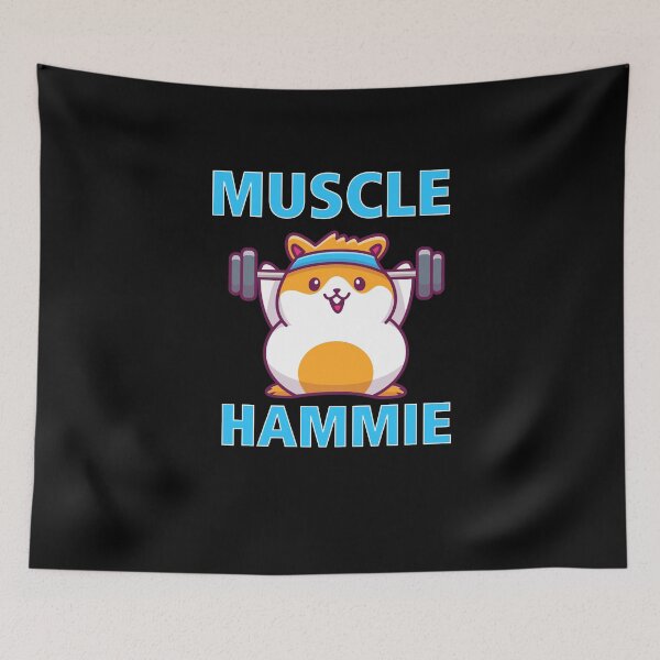 Item preview, Funny Cute Hamster Nom Nom Muscle Hammie Fitness Workout Gym. designed and sold by danyc88.