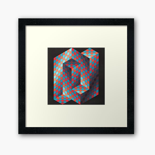 Op Art #OpArt Optical Art #OpticalArt Optical Illusions #OpticalIllusions #Illusion Framed Art Print