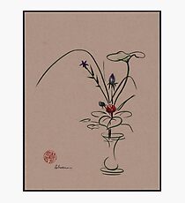 Autumn Chill - Sumi e Ikebana Zen drawing Photographic Print