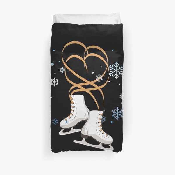 Ice Skating Shoes Heart Lace Winter Sports Gift Duvet Cover