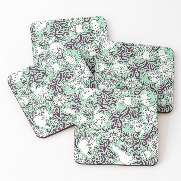 Item preview, Tea Time Mint || Tea Pot || Tea Cup || Tea Party designed and sold by Hilary Leslie.