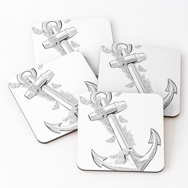 Item preview, Anchor with Butterflies and Roses designed and sold by TheArtOrchard.