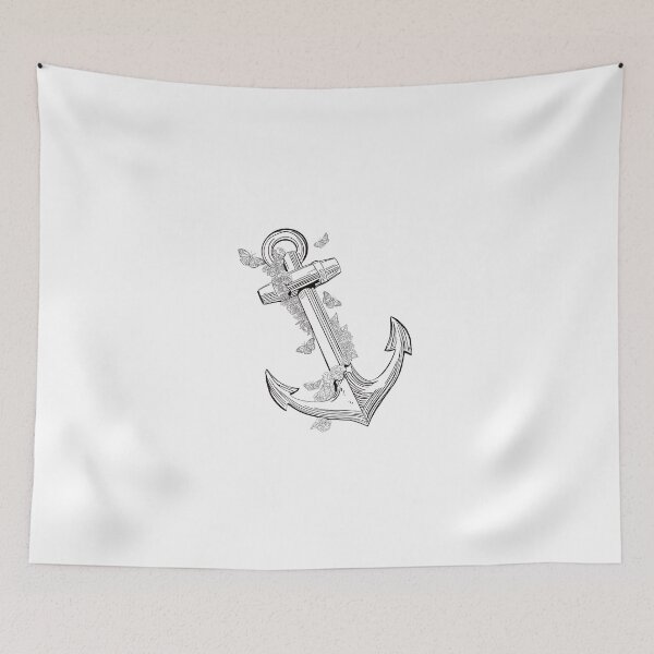 Item preview, Anchor with Butterflies and Roses designed and sold by TheArtOrchard.