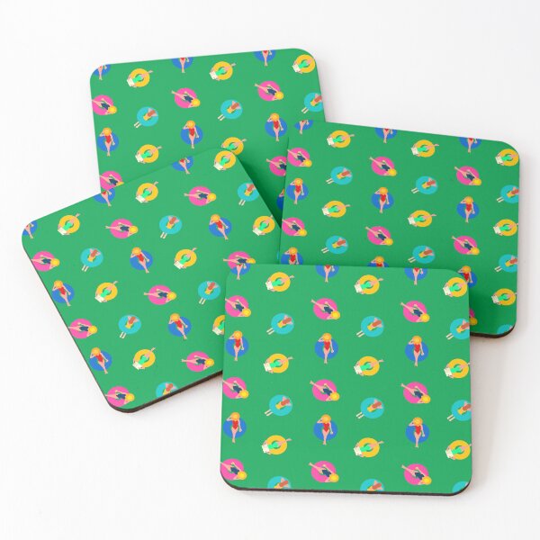Item preview, Pool Party Girls on Floater Green Pattern  designed and sold by FriendsList.