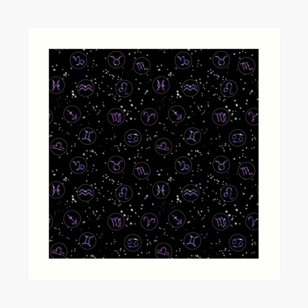 Zodiac Galaxy Pattern Small Art Print