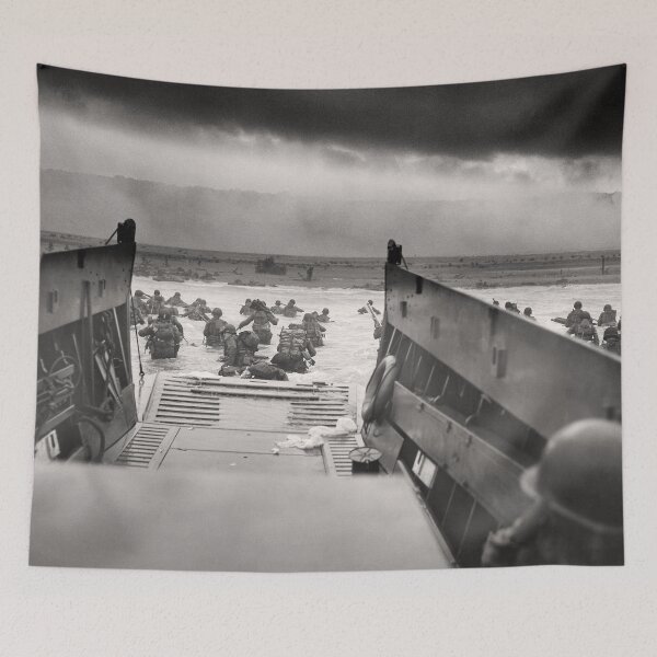 Item preview, D-Day Invasion Normany Beach Into The Jaws Of Death Photo designed and sold by Stephen Chambers / The Pop Art Factory.
