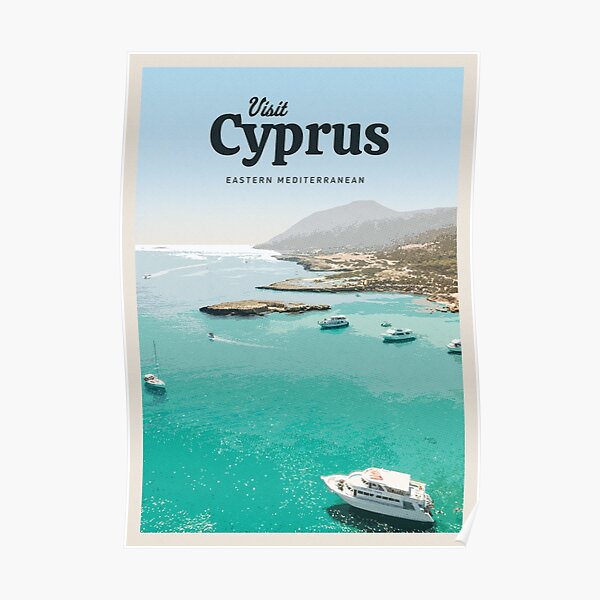 Cyprus Art Print Wall Art Original Illustration Protaras Cyprus Travel Poster