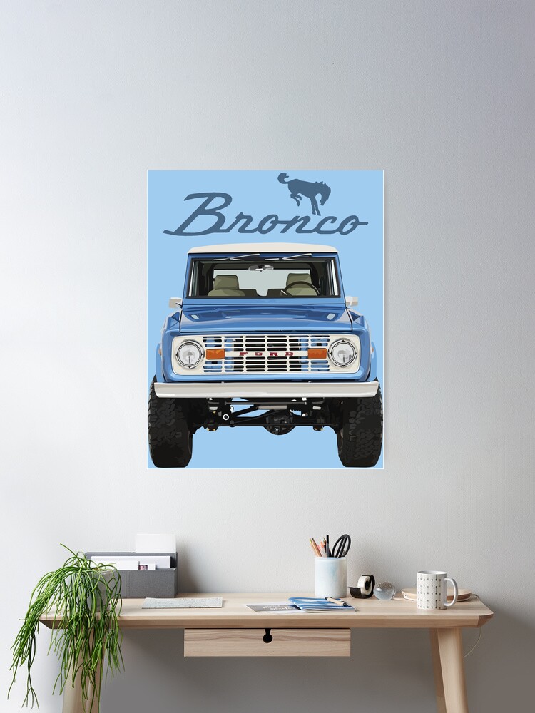 Thumbnail 1 of 3, Poster, 1975 Blue Ford Bronco designed and sold by FromThe8Tees.
