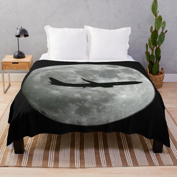 Item preview, Waxing Gibbous moon with plane fly by designed and sold by JackieSparrow23.