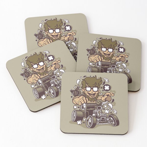 Item preview, Hipster Hot Rod Cartoon Character - fun art design illustration designed and sold by Nickelparis.
