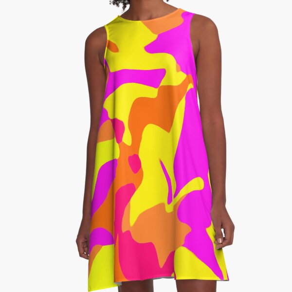 Florida Camo with bright colors by Blackburn Ink A-Line Dress