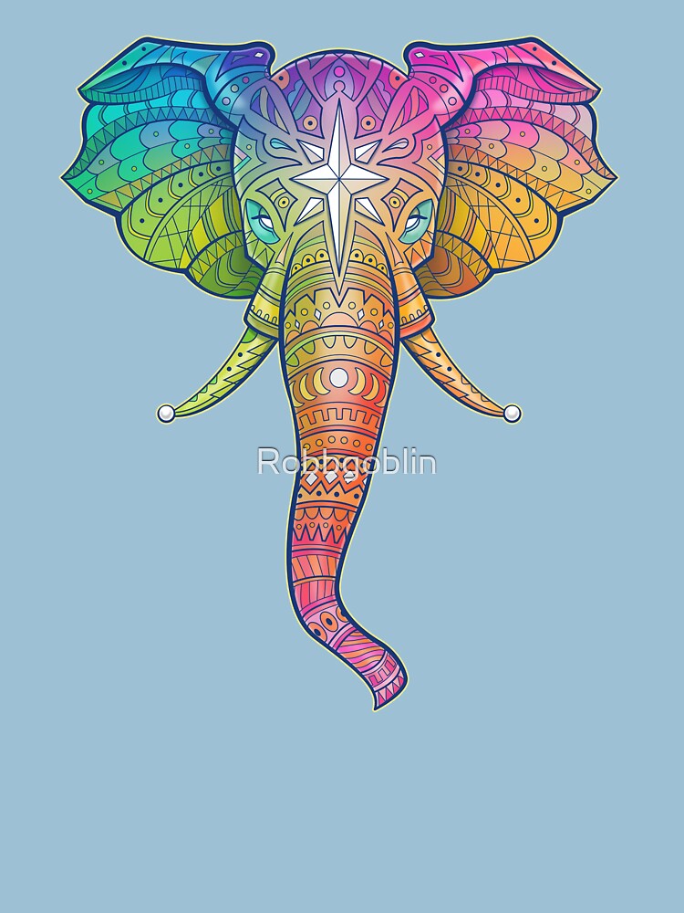 Elephant Tattoo Colorful by Robbgoblin