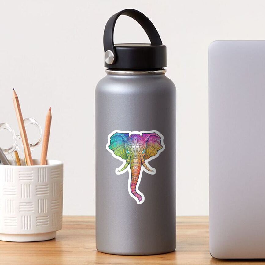 Elephant Tattoo Colorful Sticker
