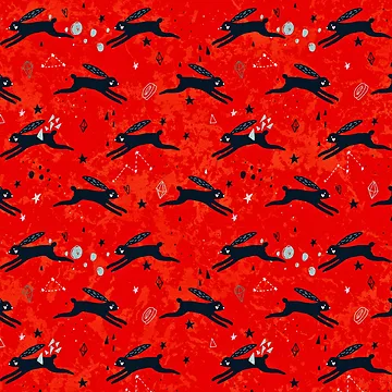 Artwork thumbnail, Run Rabbit Run: Red Marble Pattern by Amanda-Lakey