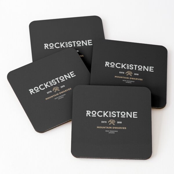 Deep Rock Galactic Rock and Stone White Coasters (Set of 4)