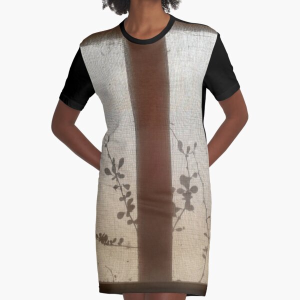 Silhouette of a Spring Flower on Muslin Cloth  Graphic T-Shirt Dress