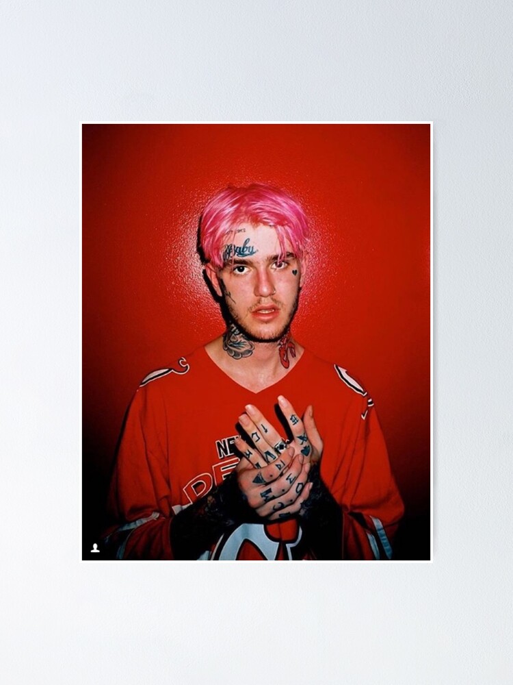 Lil Peep Red Tribute Poster For Sale By Amymarieminixox Redbubble