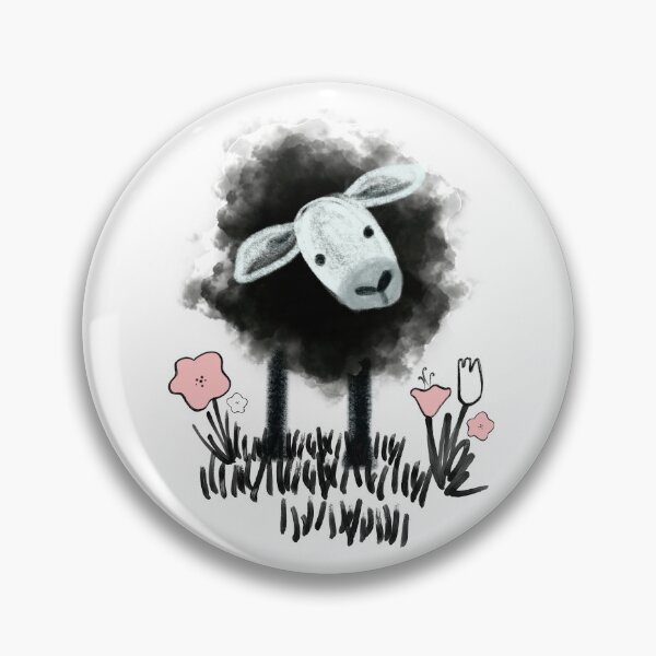 Item preview, Black Sheep in Peachy-Pink Pasture designed and sold by Christine Philbrick.