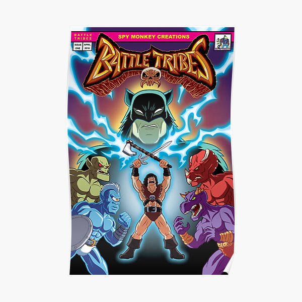 Battle Tribes Illustration - Comic Style Poster