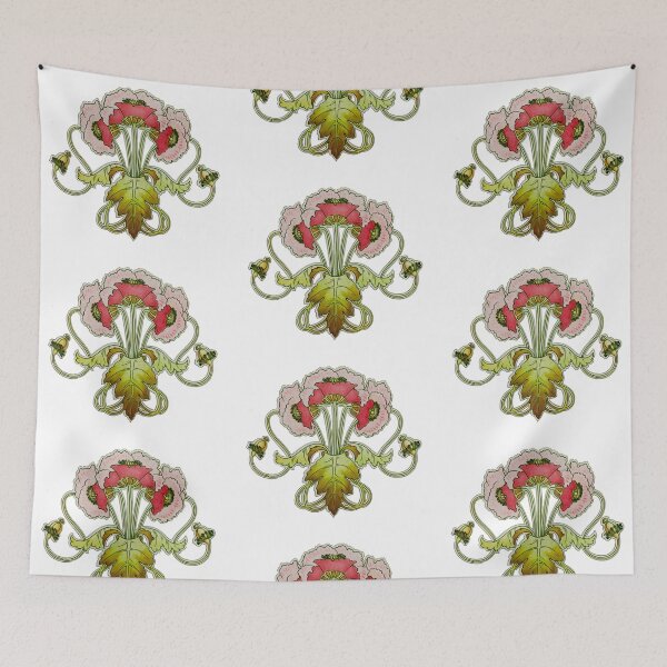 Item preview, Art Nouveau Vintage Floral Poppy Art designed and sold by JackCurtis1991.