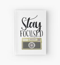 Stay focused vintage camera - great gift for a photographer! Hardcover Journal