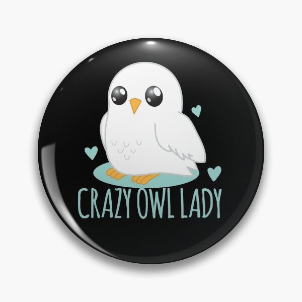 Item preview, Crazy owl lady super cute white snowy owl designed and sold by jazzydevil.