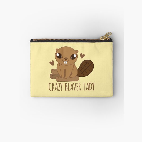 Item preview, Crazy beaver lady (with cutest floofy beaver ever) designed and sold by jazzydevil.