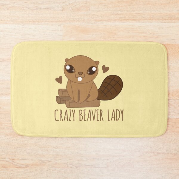 Item preview, Crazy beaver lady (with cutest floofy beaver ever) designed and sold by jazzydevil.