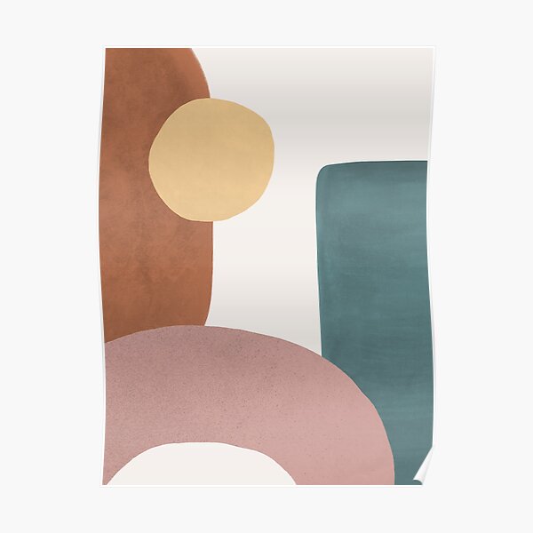 Abstract Painted Shapes 1 Poster