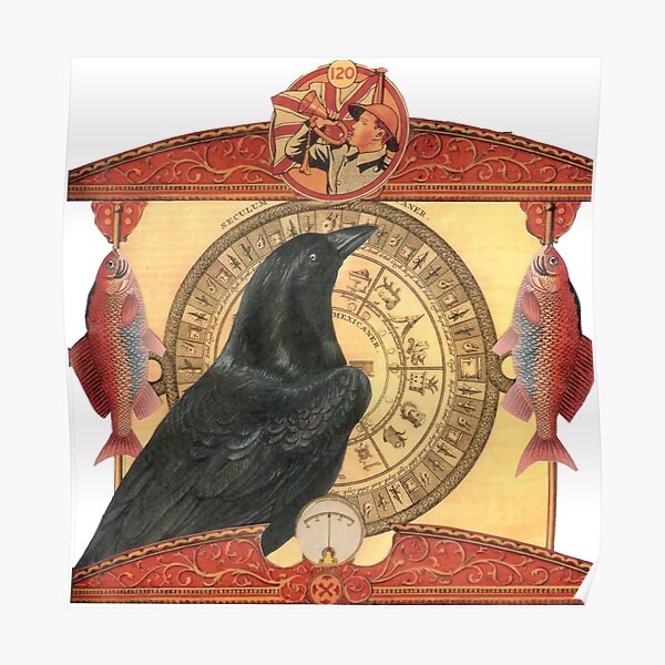 Crow with Goldfish Poster