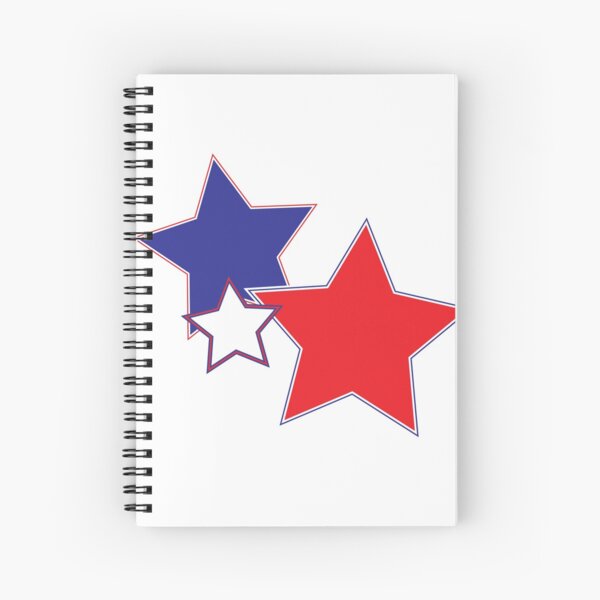 Red White and Blue Stars Spiral Notebook
