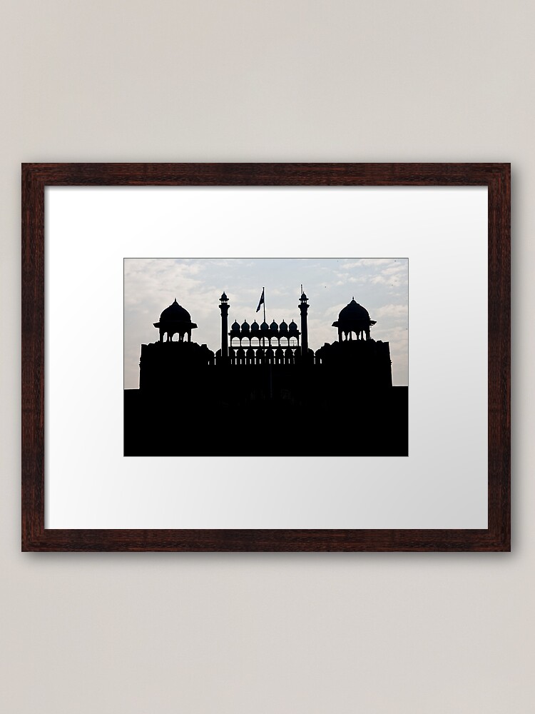 Silhouette Of The Red Fort Framed Art Print for Sale by phil decocco
