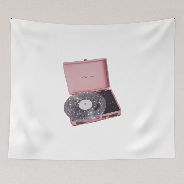 Item preview, vintage pink record player sticker designed and sold by MilanArtzLdn.