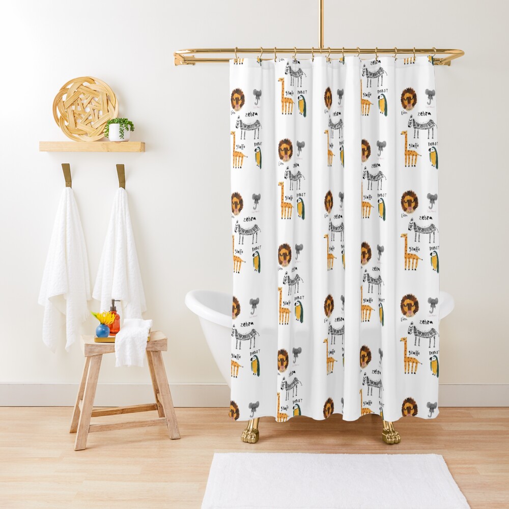 "Cute Safari Nursery Print" Shower Curtain for Sale by HarrietHadleyUK