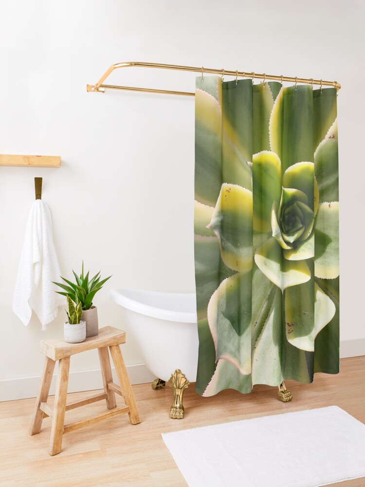 Alternate view of Echeveria In The Sun Shower Curtain