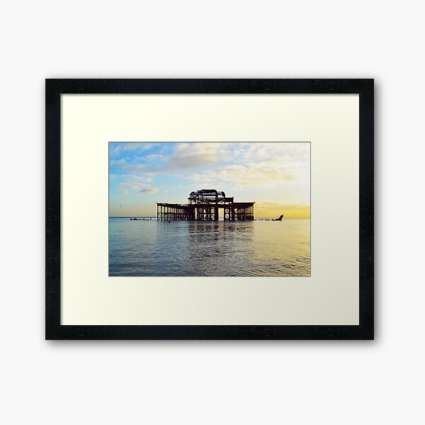 West Pier before Storm Framed Art Print