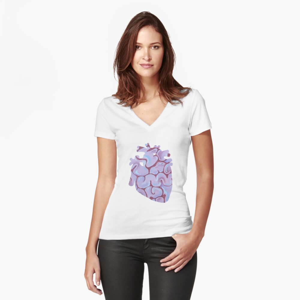 Item preview, Fitted V-Neck T-Shirt designed and sold by bebechea.
