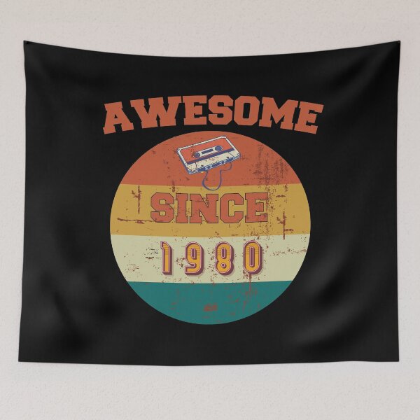 Item preview, cool retro born in 1980, awesome since 1980 for boys and girls designed and sold by BAISSANE.