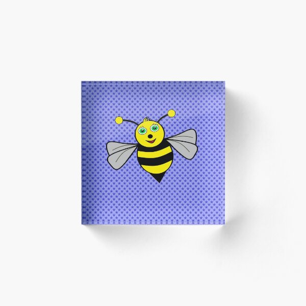 Bee on blue Acrylic Block