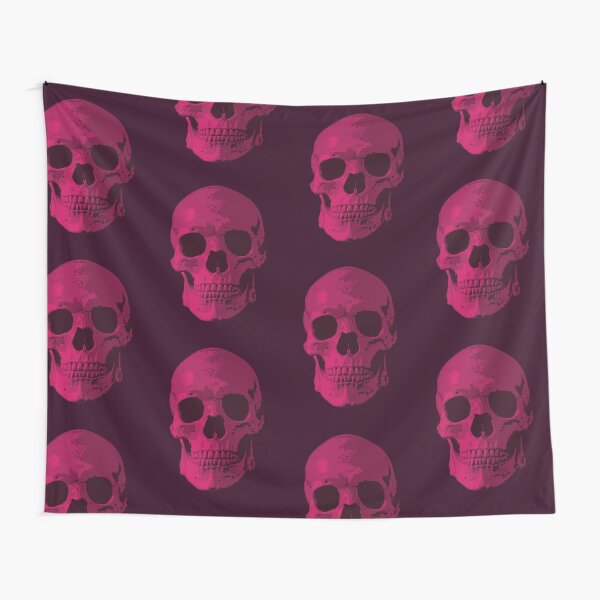 Synthwave Skull. Tapestry