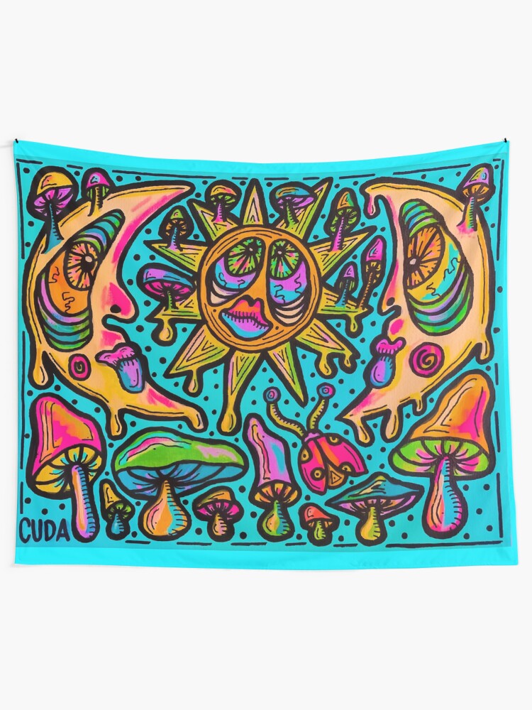 Alternate view of Drippy Moon 2 Tapestry