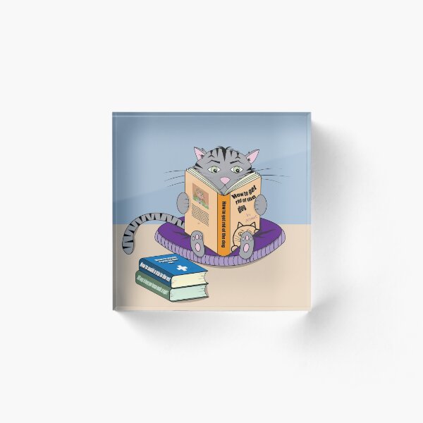 Reading cat in confinement Acrylic Block