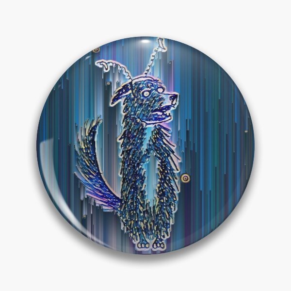 Item preview, Illustrated Dog in Blue Pixel Sort designed and sold by AlyStabz.